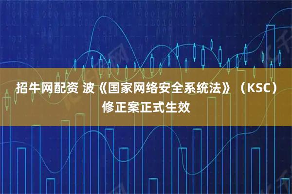 招牛网配资 波《国家网络安全系统法》（KSC）修正案正式生效